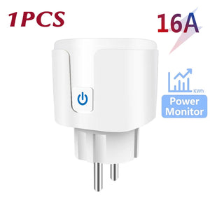 Smart Plug WiFi Socket EU 16A/20A Power Monitor Timing Function Tuya