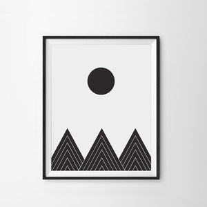 Black Triangles Scandinavian Art Print - Stylehomes.store